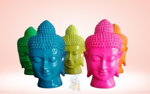 Colorful Resin Sculptures - Buddha Head